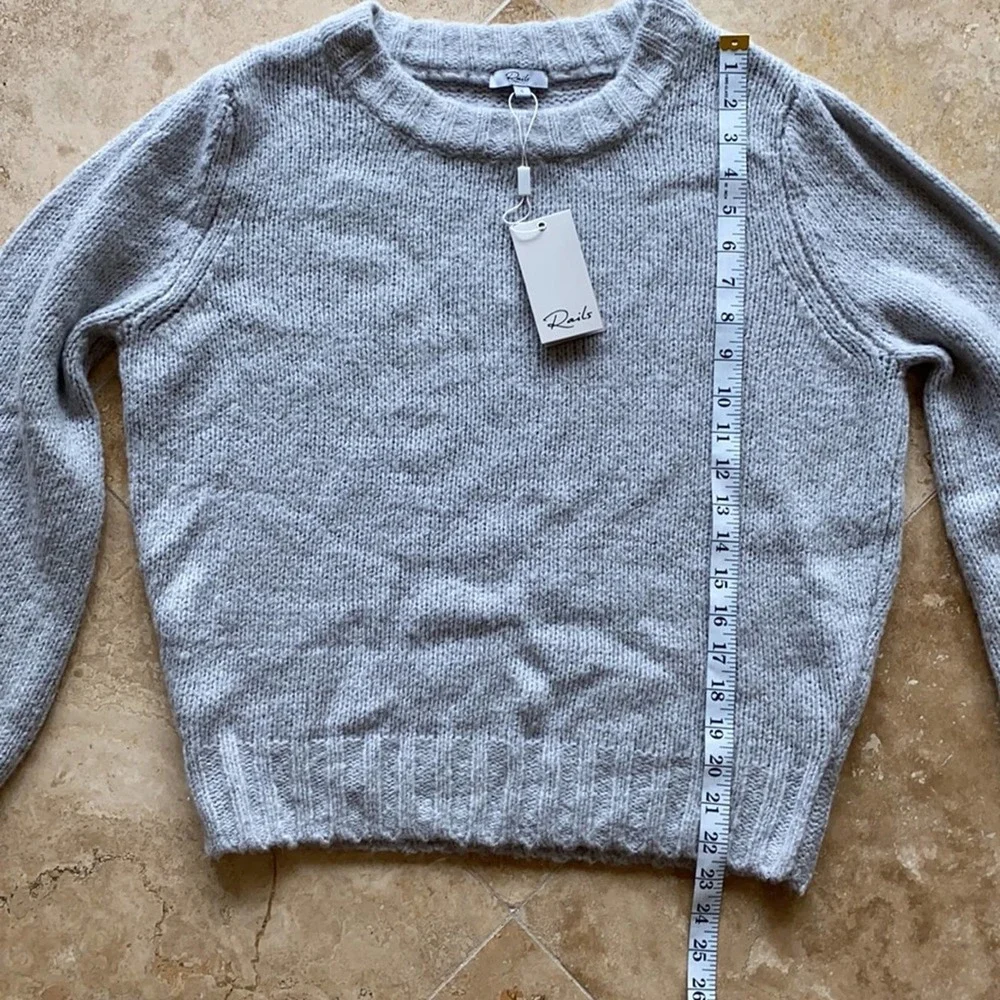 Rails Sybil Puff Sleeve Wool Cashmere Alpaca Blend Grey Sweater SIZE: L